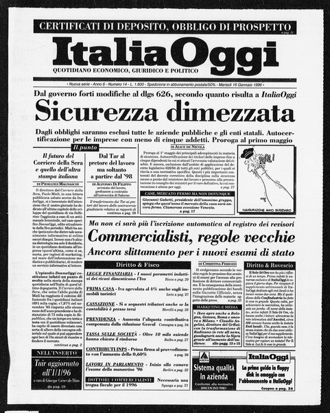 Italia oggi : quotidiano di economia finanza e politica